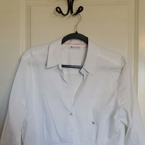 7th AVE Crisp White Button Down NWT